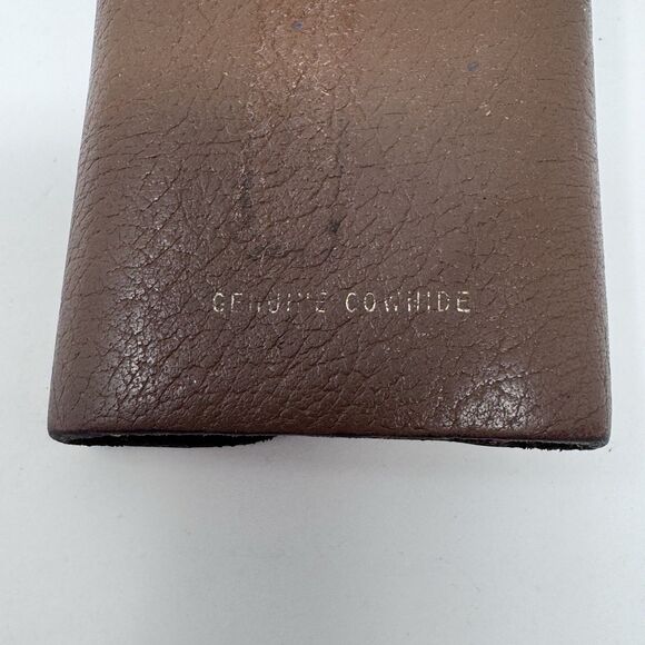 Vintage Brown Cowhide Leather Tri-Fold 6 Key Holder Wallet Spring Steel Hooks - Picture 6 of 13